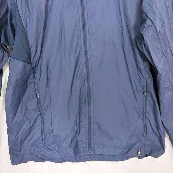 Smartwool Navy Blue Nylon Merino Wool Lined Zip Up Jacket Men's Size Large - Picture 3 of 11